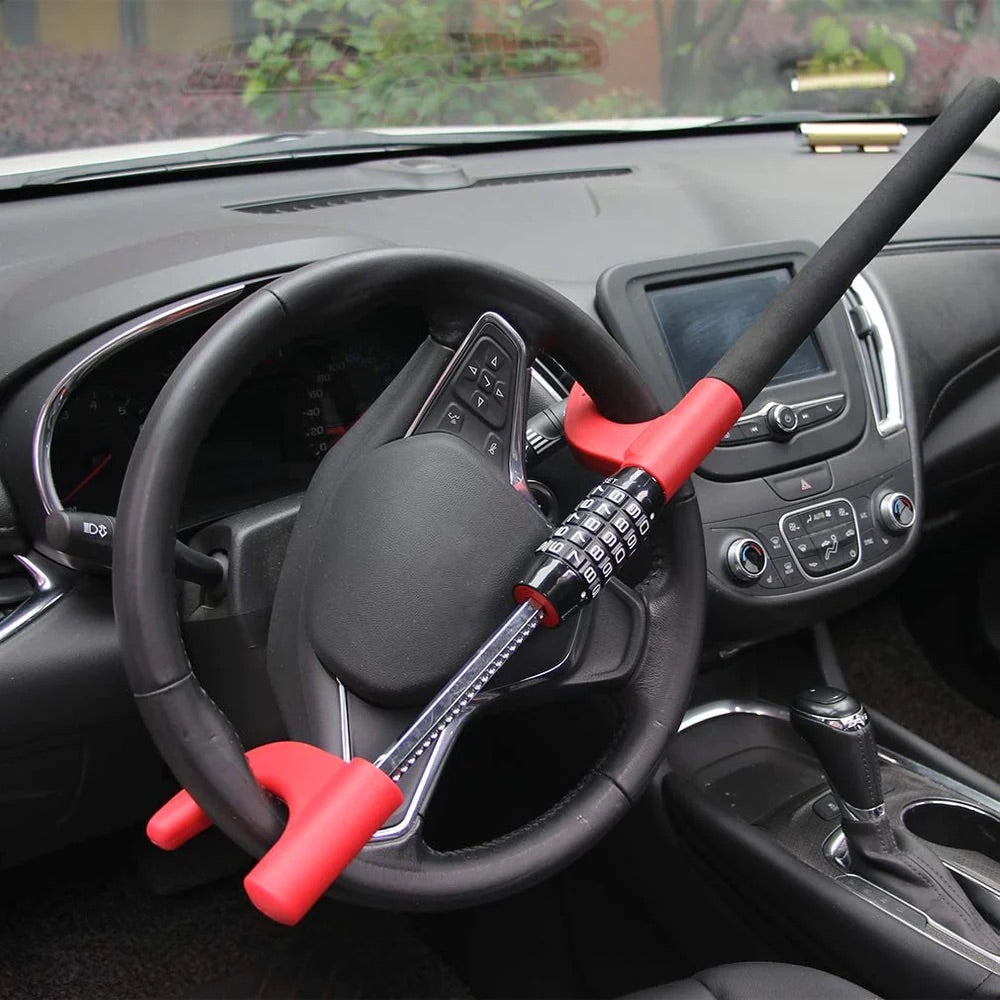 Universal anti-theft secrect code lock 5 password steering lock
