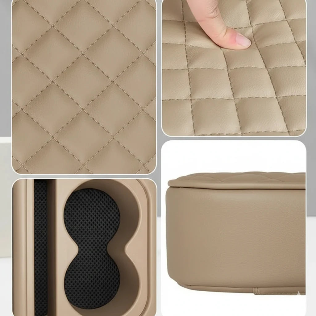 Elite Car Armrest Organizer with Dual Cup Holder
