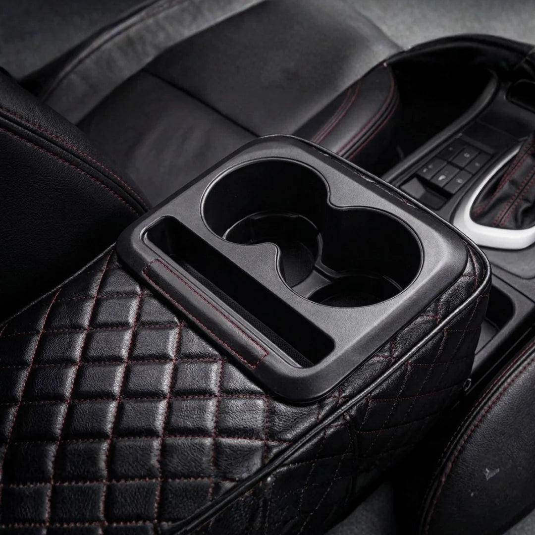 Elite Car Armrest Organizer with Dual Cup Holder